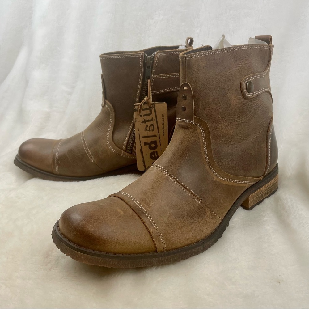 Bed Stu Men’s leather brown western ankle boots size 8.5